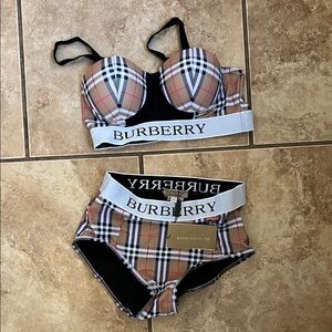 Burberry Checkered bikini bathing suit Set nwt plaid design M/L